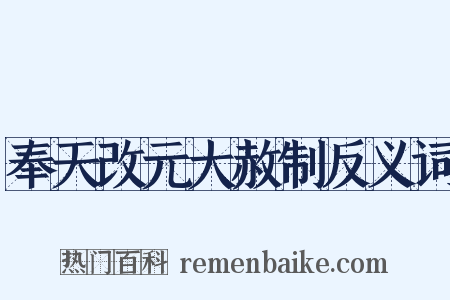 奉天改元大赦制反义词是什么意思的图片